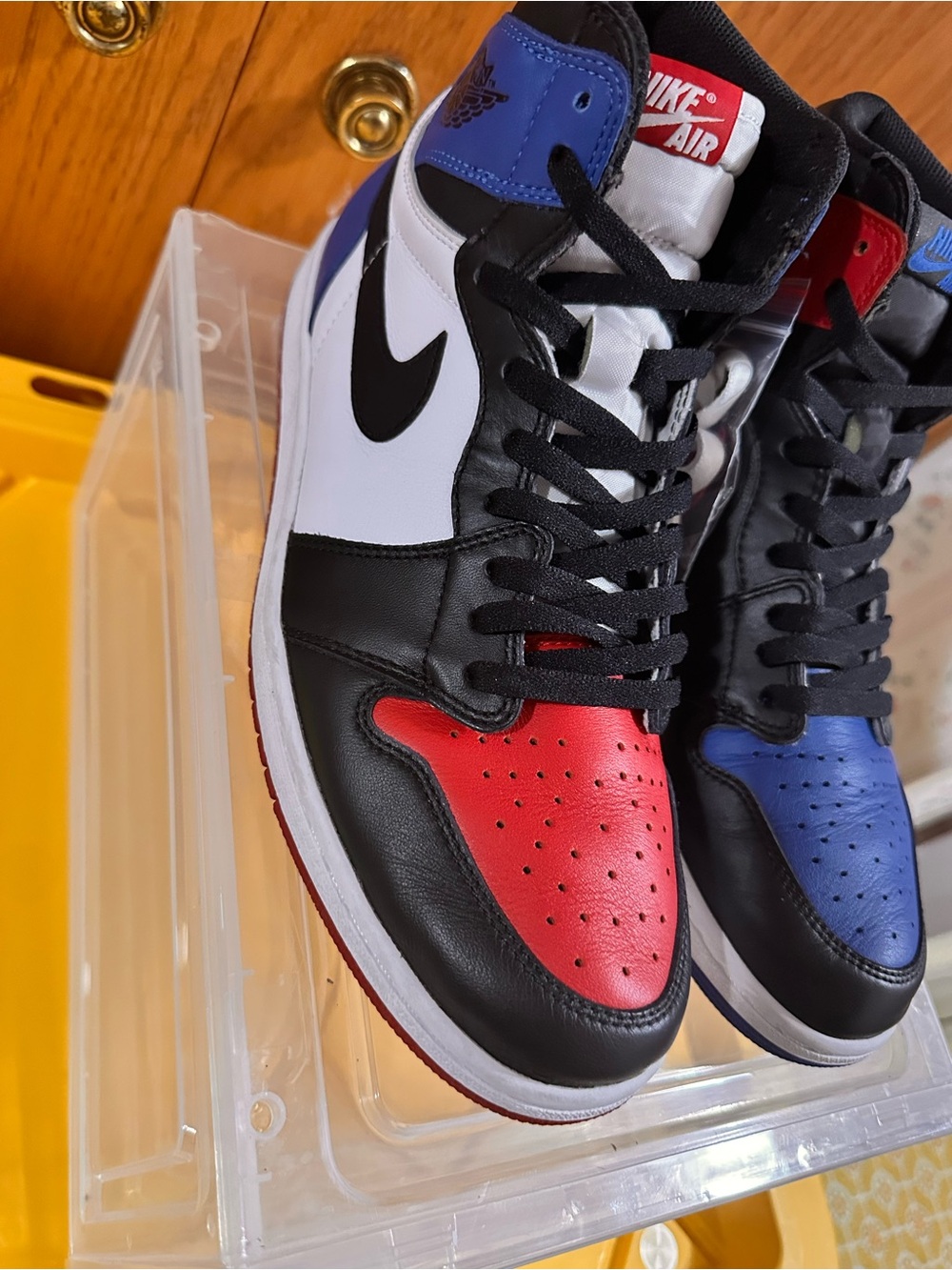 Jordan Air Jordan 1 Retro High OG Top 3 2016 Black/Red/Blue ($400 in market) - Picture 5 of 14